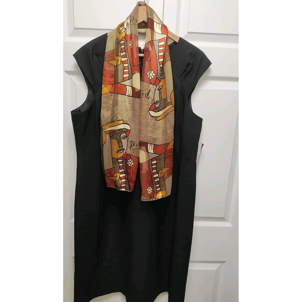 black label evan picone dress With A Picasso Scarf